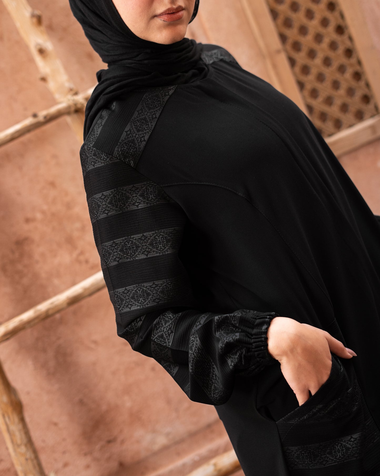 Royal Black Abaya - C208 رويال